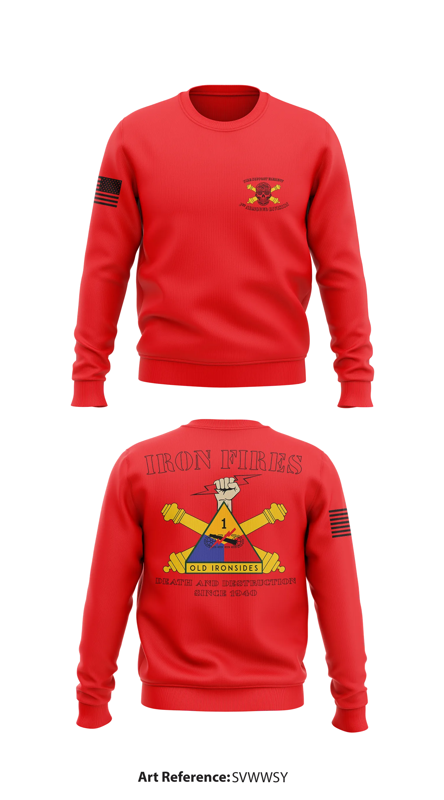 1st Armored Division Fire Support Element Store 1 Core Men's Crewneck Performance Sweatshirt - SvwWsY