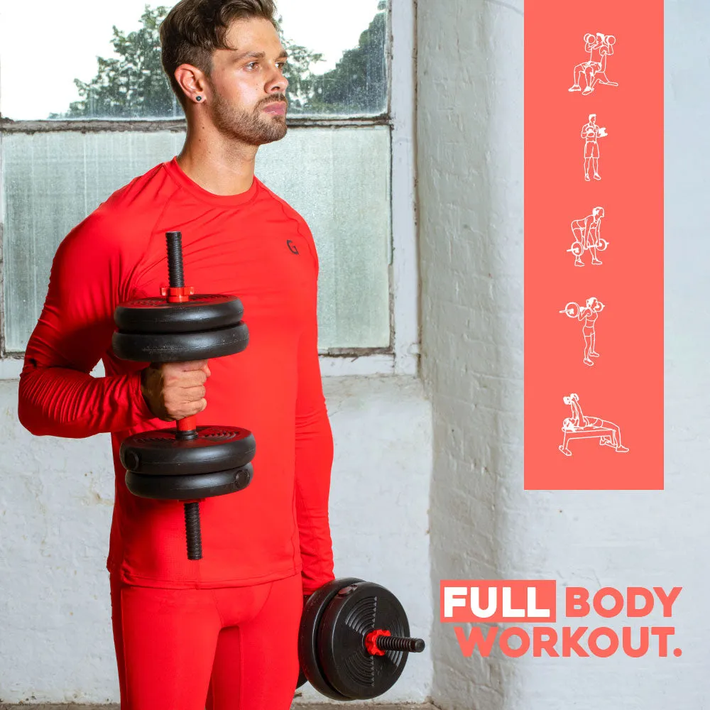 30kg Adjustable Dumbbell and Barbell Set - Adjustable Weight Set