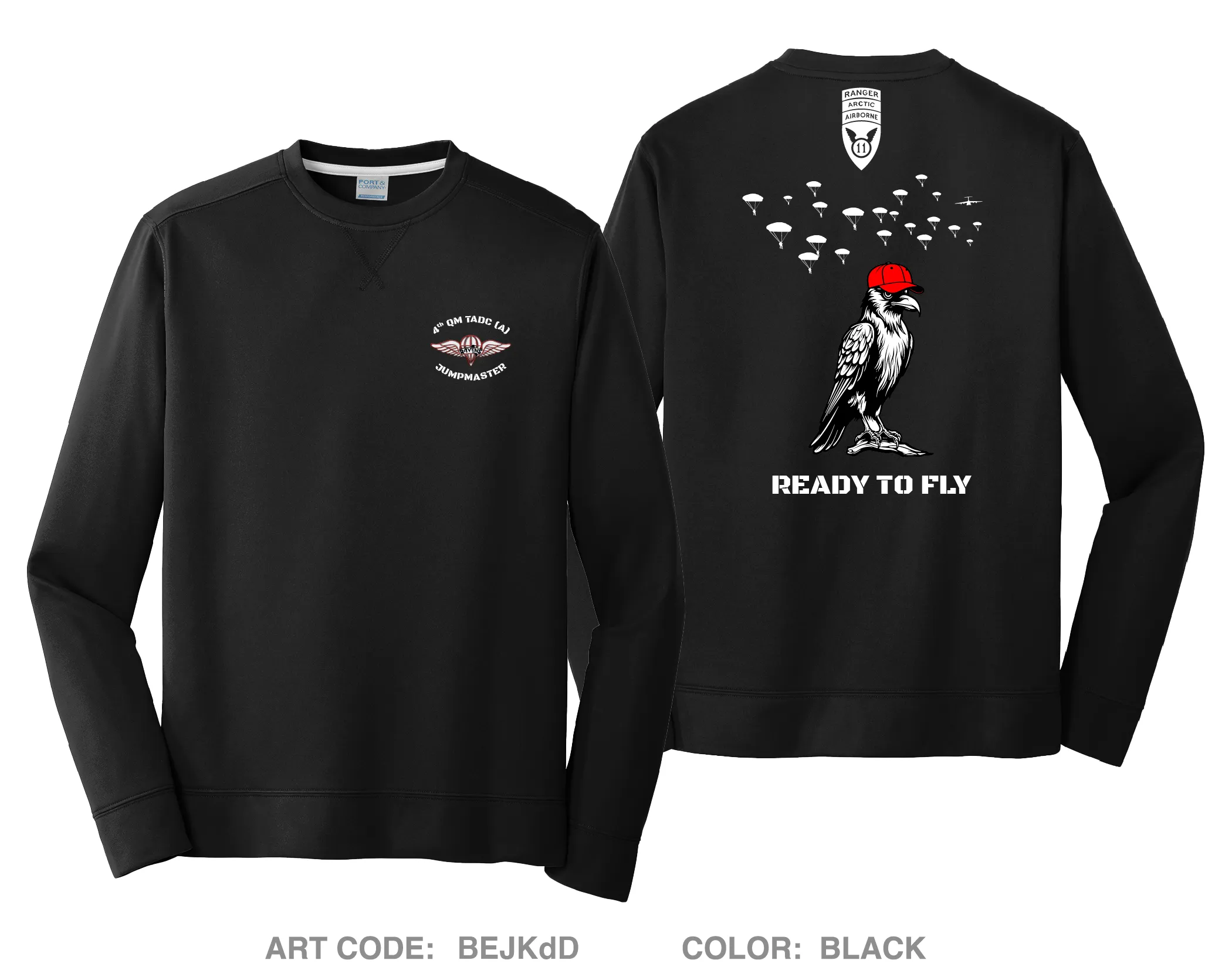 4th QM TADC (A) Jumpmaster Ranger Core Men's Crewneck Performance Sweatshirt - BEJKdD