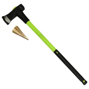 6lb Log Splitting Wood Maul Axe Fibreglass Shaft & Rubber Handle   Log Bomb