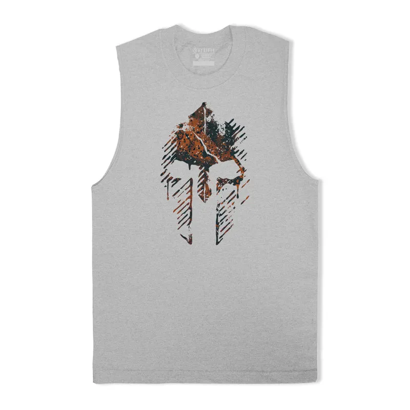 Abstract Spartan Helm Graphic Tank Top