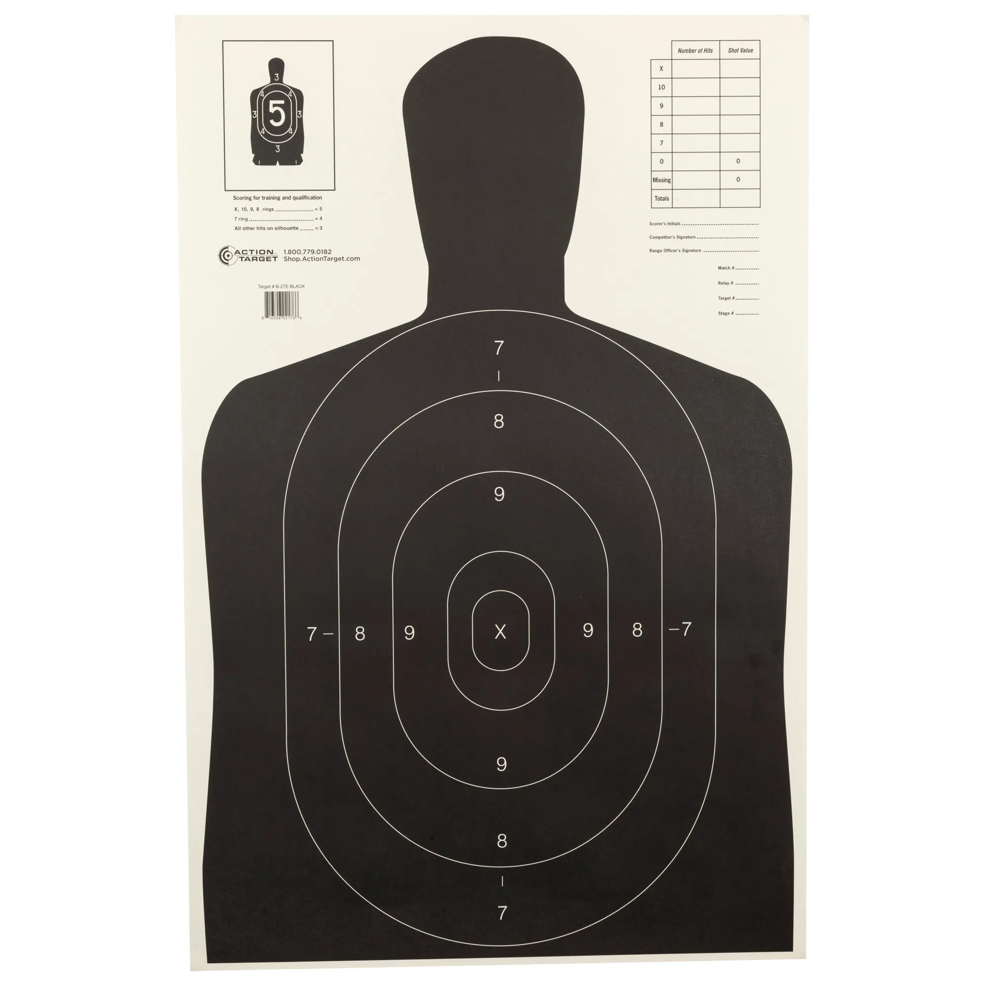 Action Target, Black Silhouette Cut Off Below Ring 7