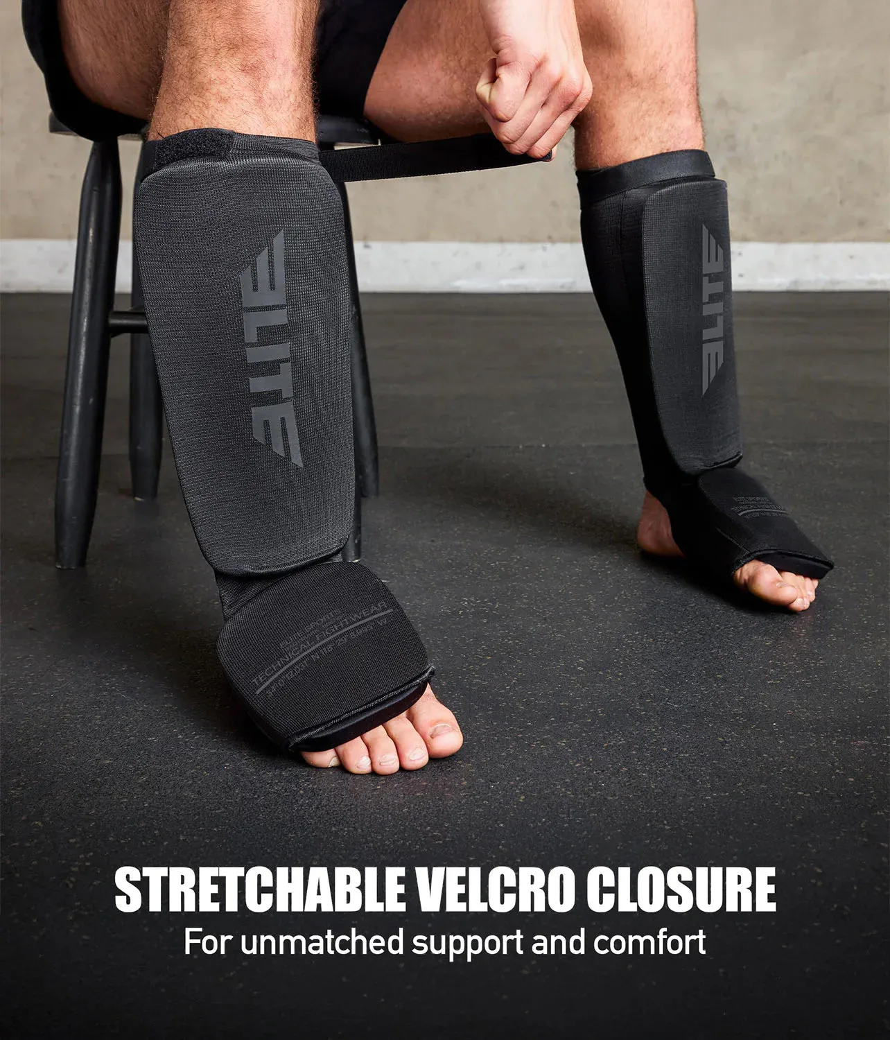 Adults' Standard Black/Black Training Shin Guards