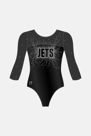 All Black Rita 3/4 Slv Leotard