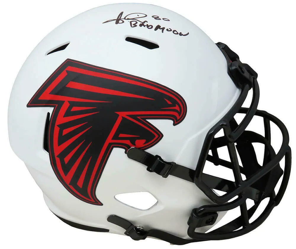 Andre Rison Signed Falcons Lunar Eclipse Riddell F/S Rep Helmet w/Insc. (SS COA)