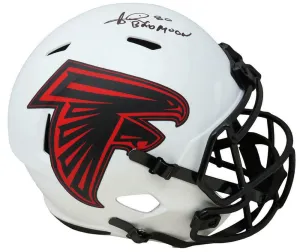 Andre Rison Signed Falcons Lunar Eclipse Riddell F/S Rep Helmet w/Insc. (SS COA)