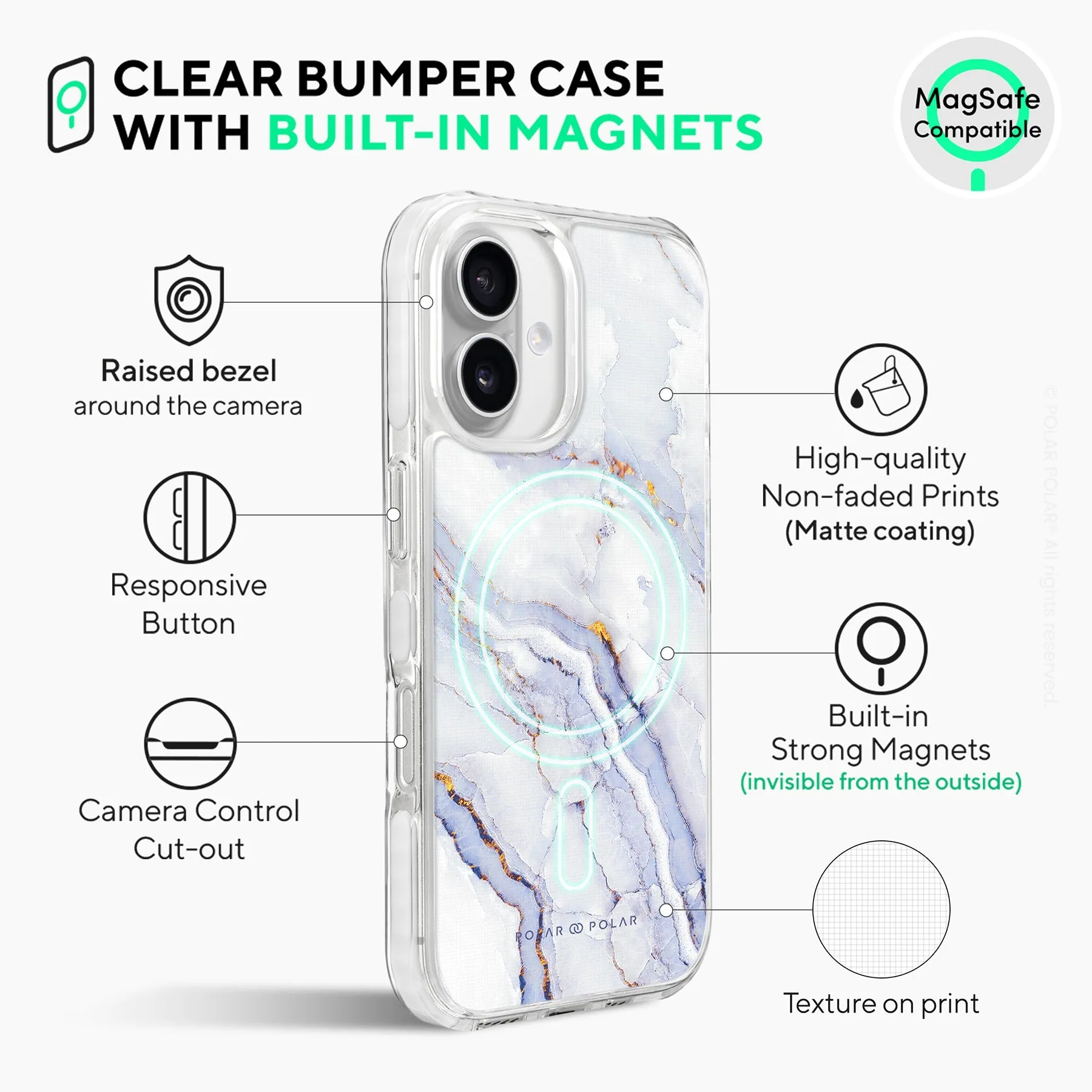 Arctic Ocean - iPhone 16 Clear Bumper MagSafe Case