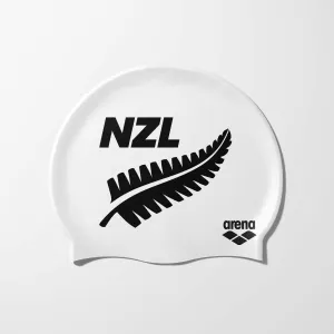 Arena Classic Silicone NZL Cap - White