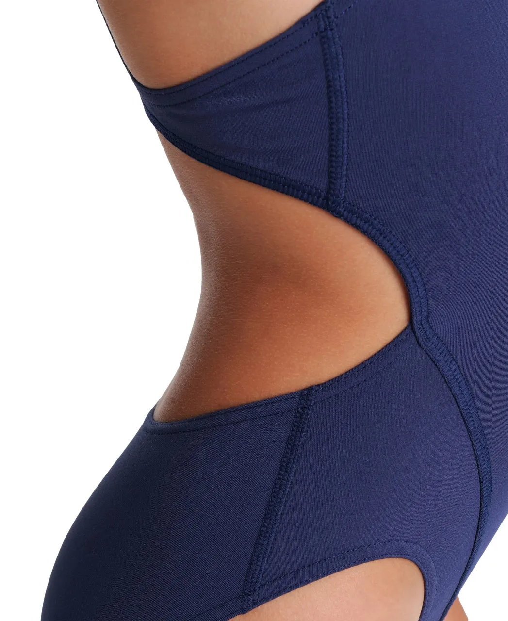 Arena Performance Girls' Solid Team Swim Tech Swimsuit - Navy-White