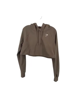 Athletic Top Long Sleeve Hoodie By Gym Shark In Brown, Size: S