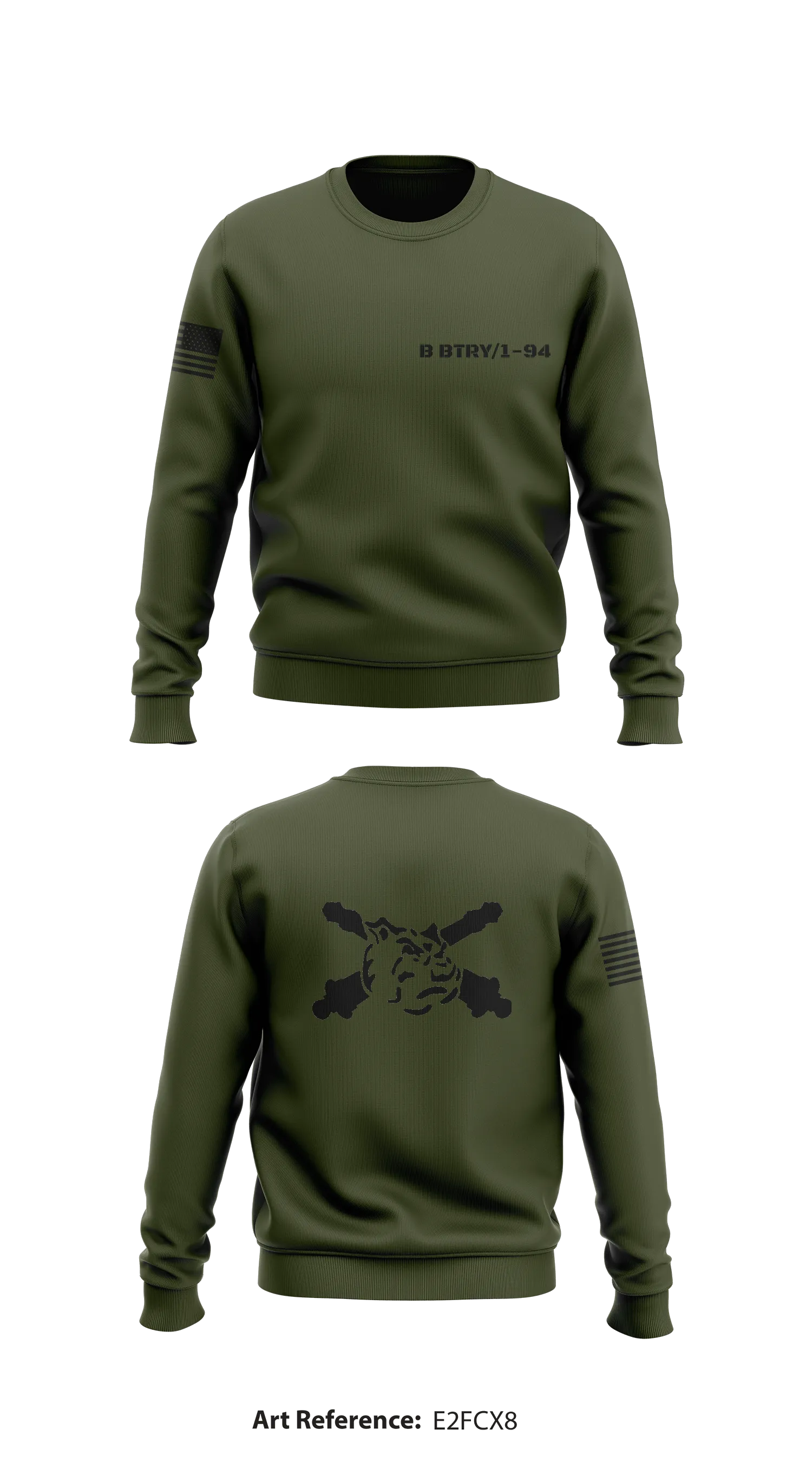 B BTRY/1-94 Store 1 Core Men's Crewneck Performance Sweatshirt - E2Fcx8