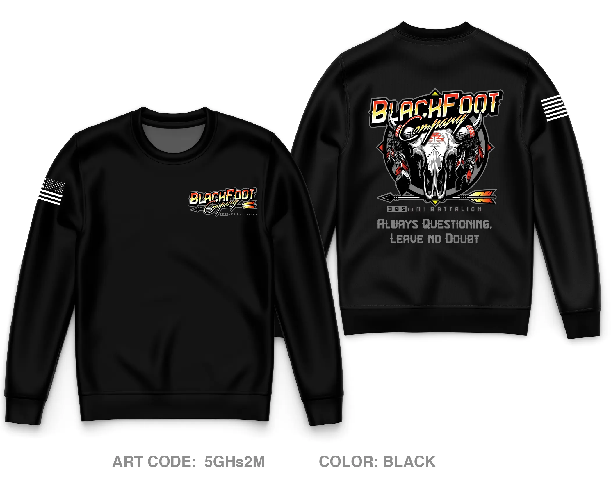 B Co 309th MI BN Core Men's Crewneck Performance Sweatshirt - 5GHs2M