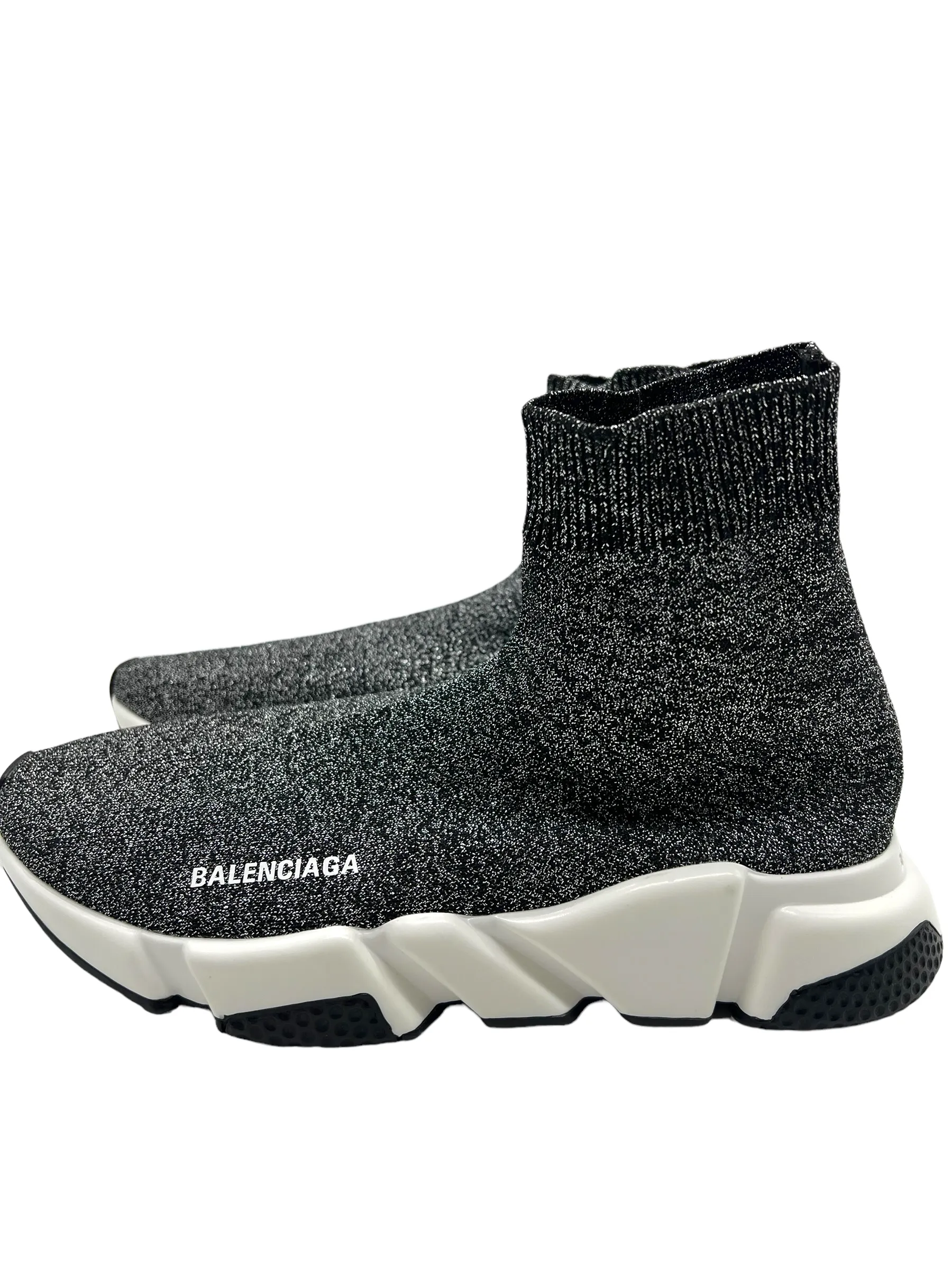 Balenciaga Black Metallic Size 38 Speed Trainers