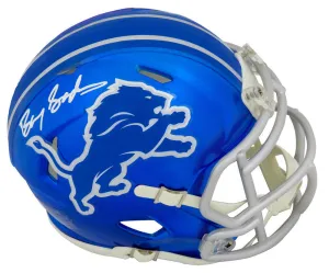 Barry Sanders Signed Lions FLASH Riddell Mini Helmet (White Ink) -(SCHWARTZ COA)