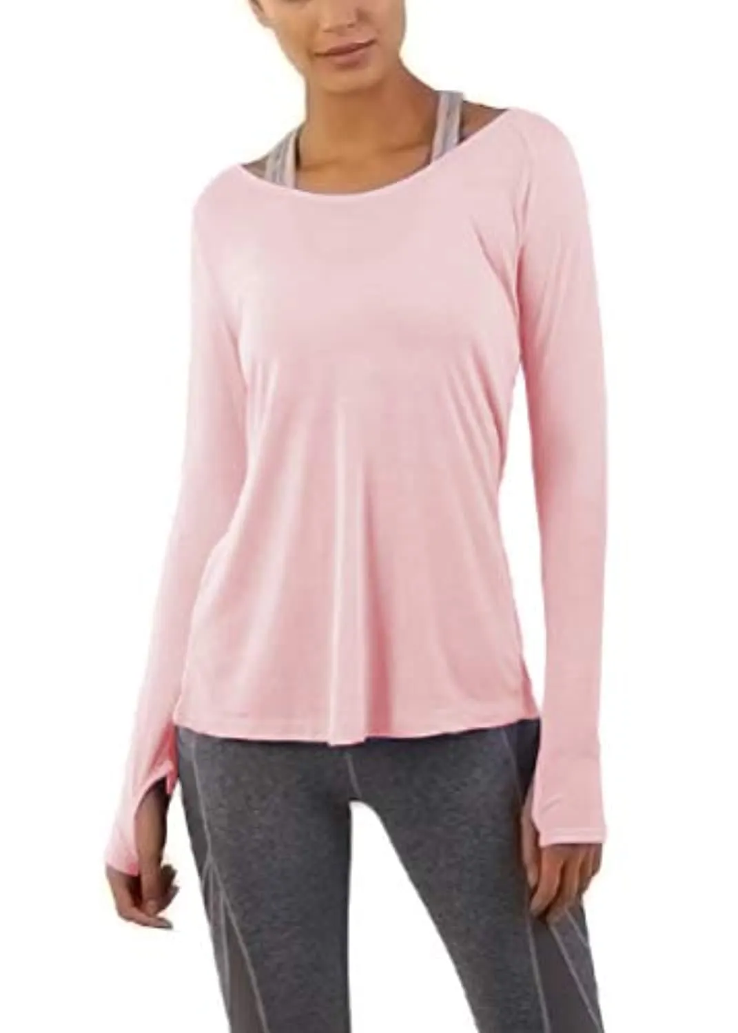 Bestisun Long Sleeve Yoga Workout Tops Lightweight Thumbhole Shirts Athletic Wear for Women