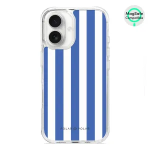 Blue Stripe - iPhone 16 Clear Bumper MagSafe Case