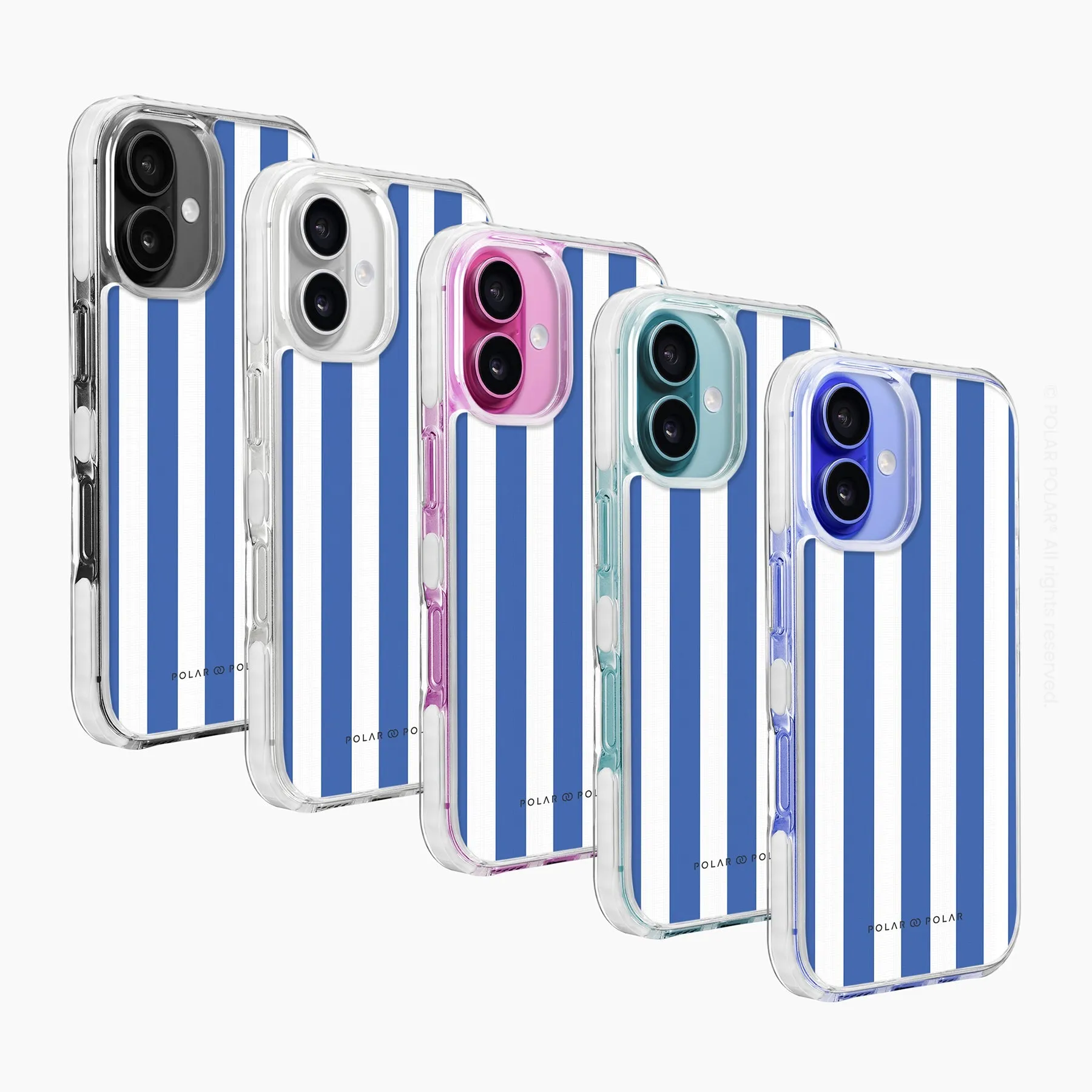 Blue Stripe - iPhone 16 Clear Bumper MagSafe Case