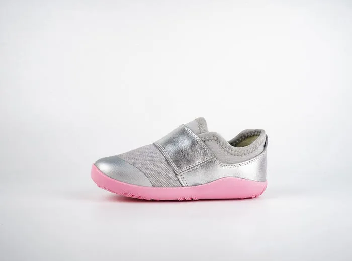 Bobux IW Dimension II  Silver Metallic & Candy Trainers