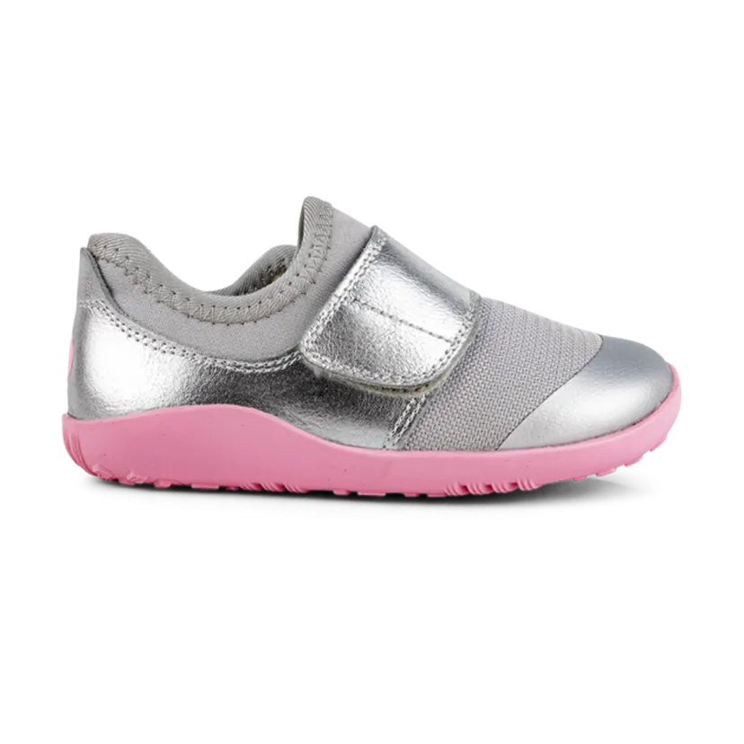 Bobux IW Dimension II  Silver Metallic & Candy Trainers