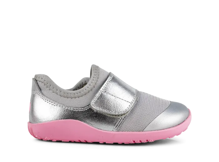 Bobux IW Dimension II  Silver Metallic & Candy Trainers
