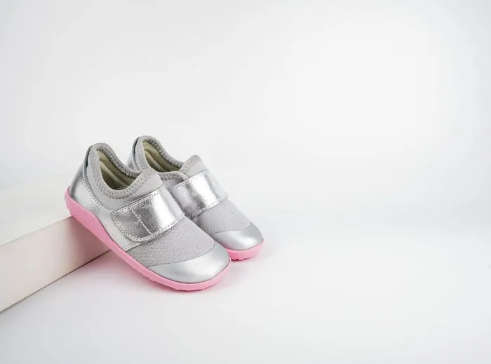 Bobux IW Dimension II  Silver Metallic & Candy Trainers