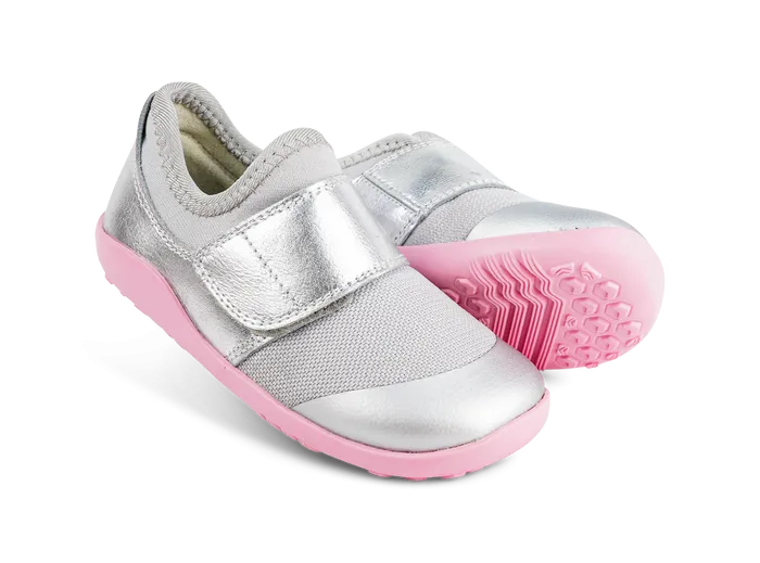 Bobux IW Dimension II  Silver Metallic & Candy Trainers