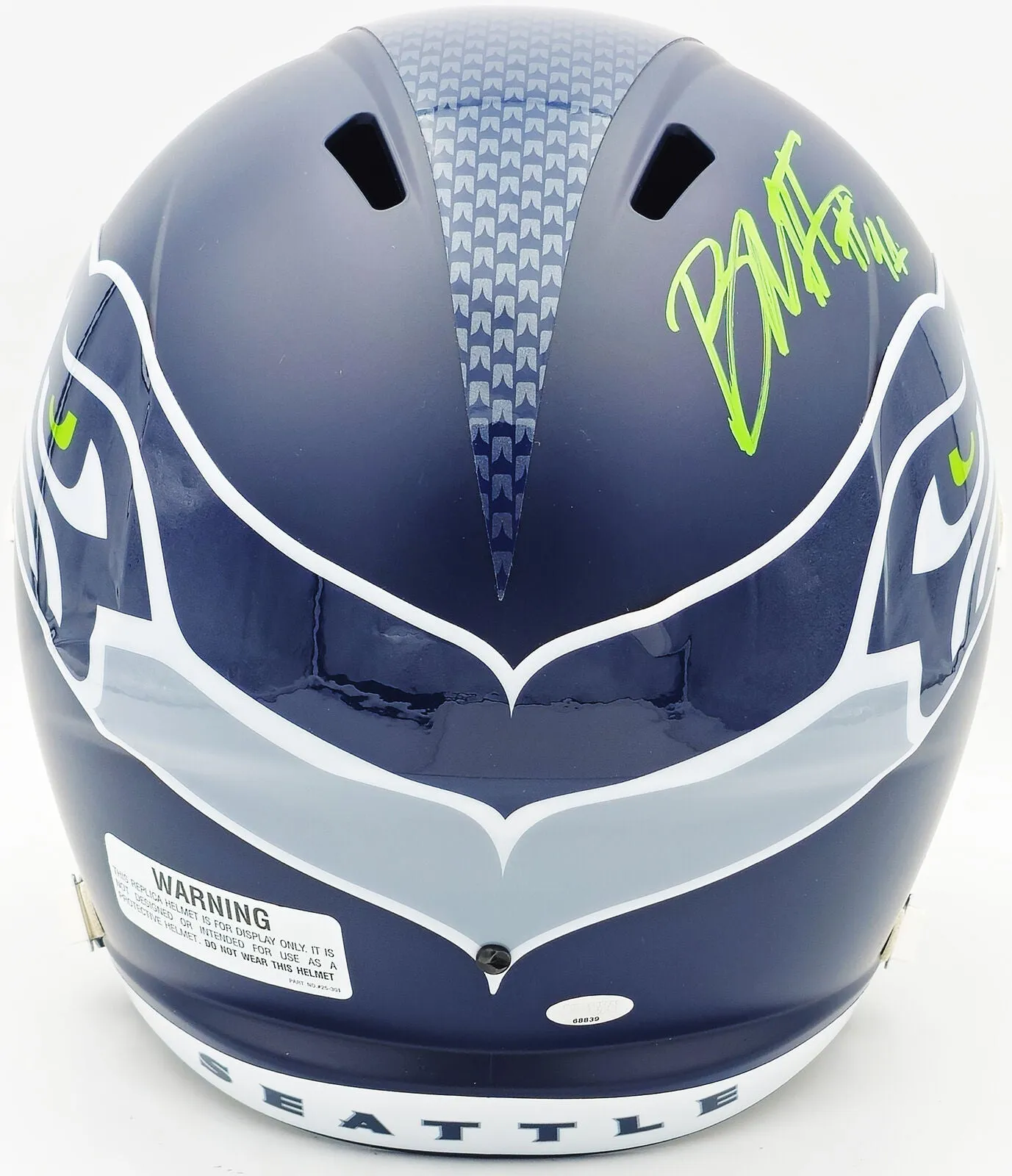 BYRON MURPHY II AUTOGRAPHED SEAHAWKS BLUE FULL SIZE SPEED HELMET MCS HOLO 235598