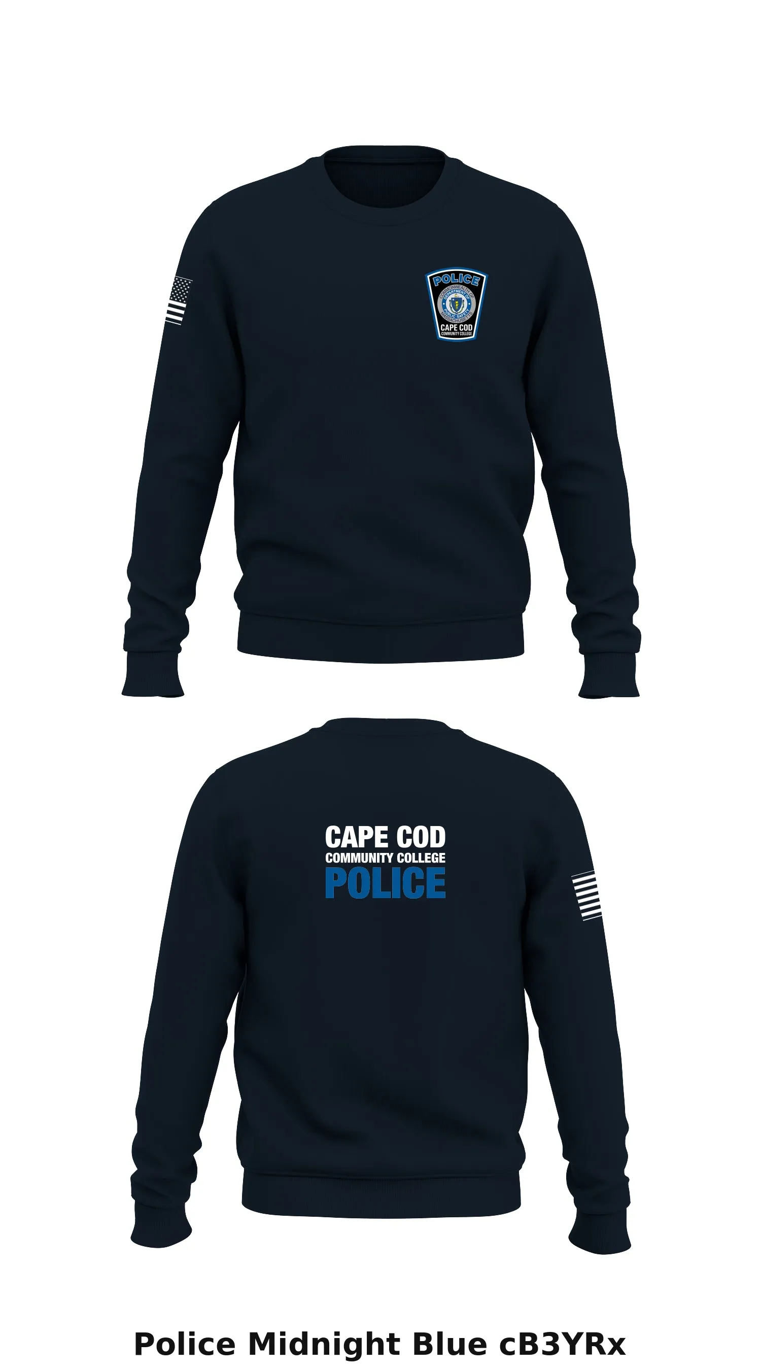 Cape Cod Community College Police Department Store 1 Core Men's Crewneck Performance Sweatshirt - cB3YRx