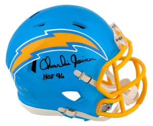 Charlie Joiner Signed Chargers FLASH Riddell Speed Mini Helmet w/HOF'96 - SS COA