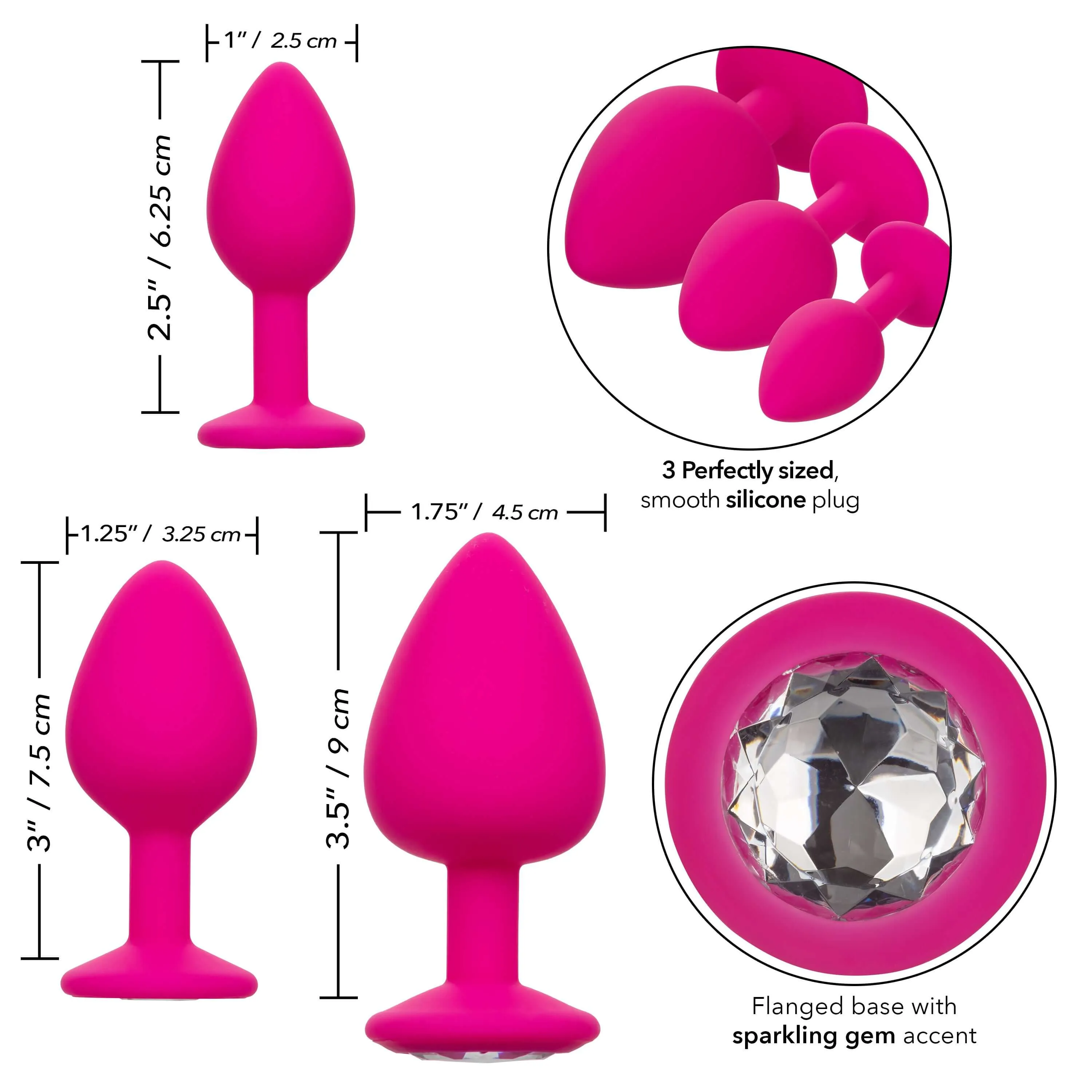 Cheeky Gems Anal Plugs - Pink