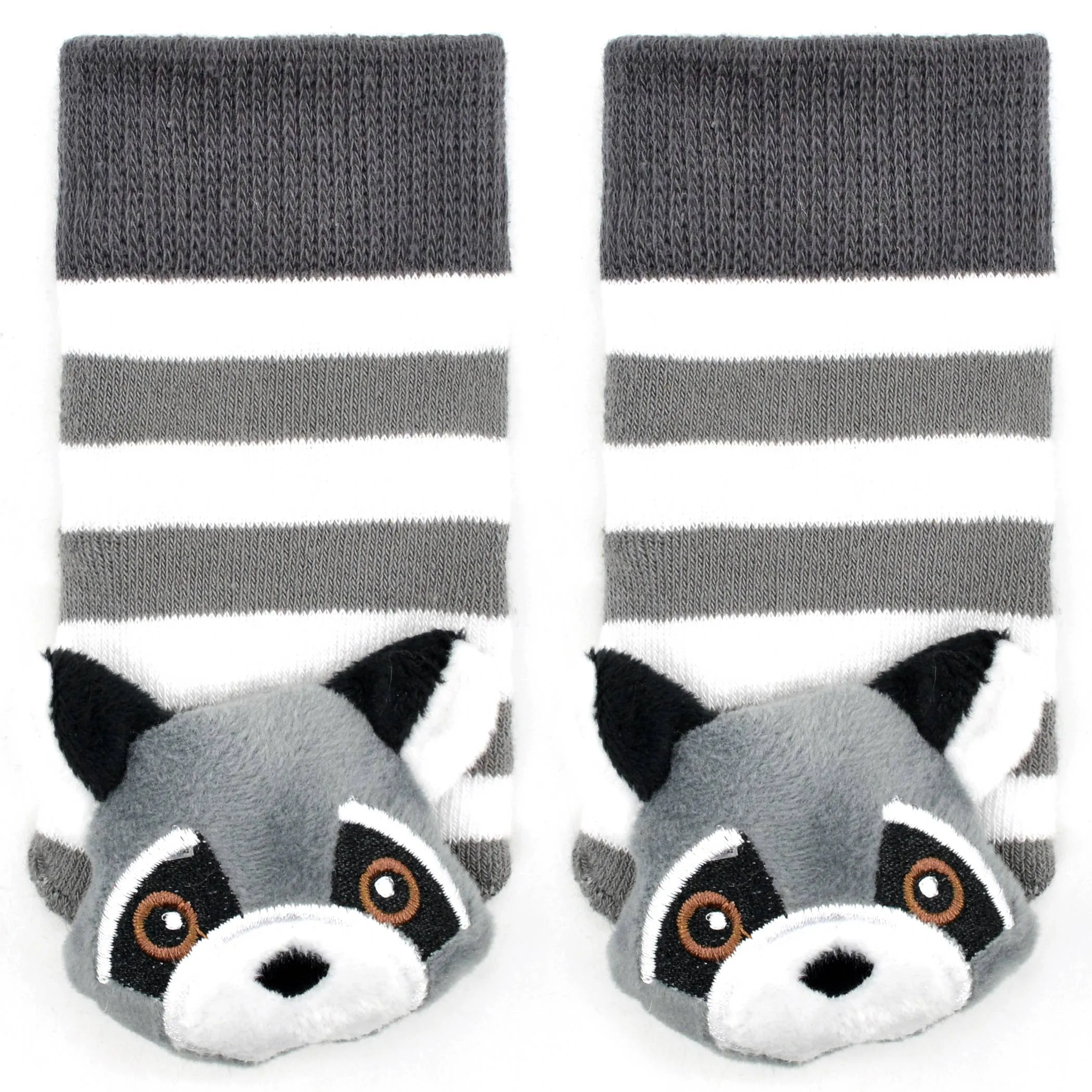 Clever Raccoon Boogie Toes Rattle Socks for Babies