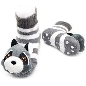 Clever Raccoon Boogie Toes Rattle Socks for Babies