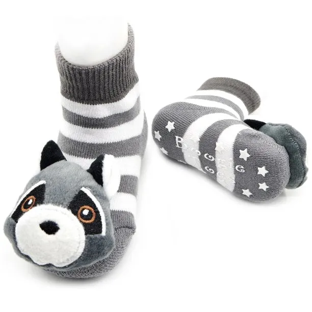 Clever Raccoon Boogie Toes Rattle Socks for Babies