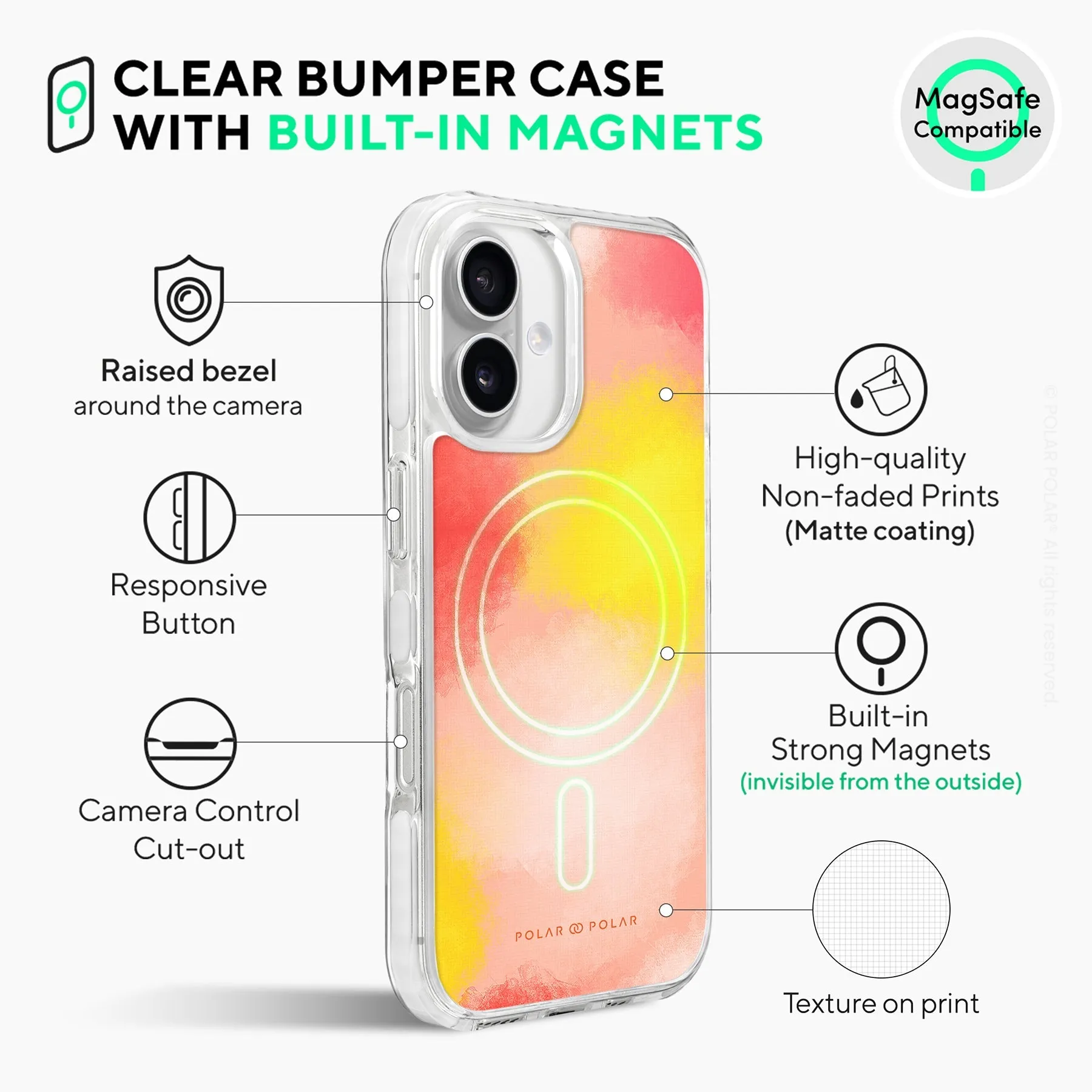 Clouds in Fall - iPhone 16 Clear Bumper MagSafe Case