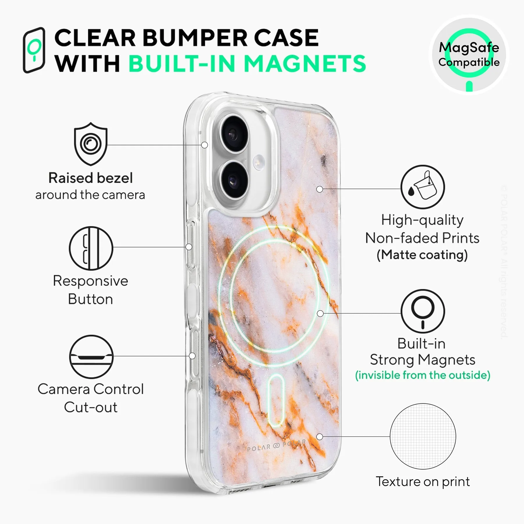 Coffee Cream - iPhone 16 Plus Clear Bumper MagSafe Case