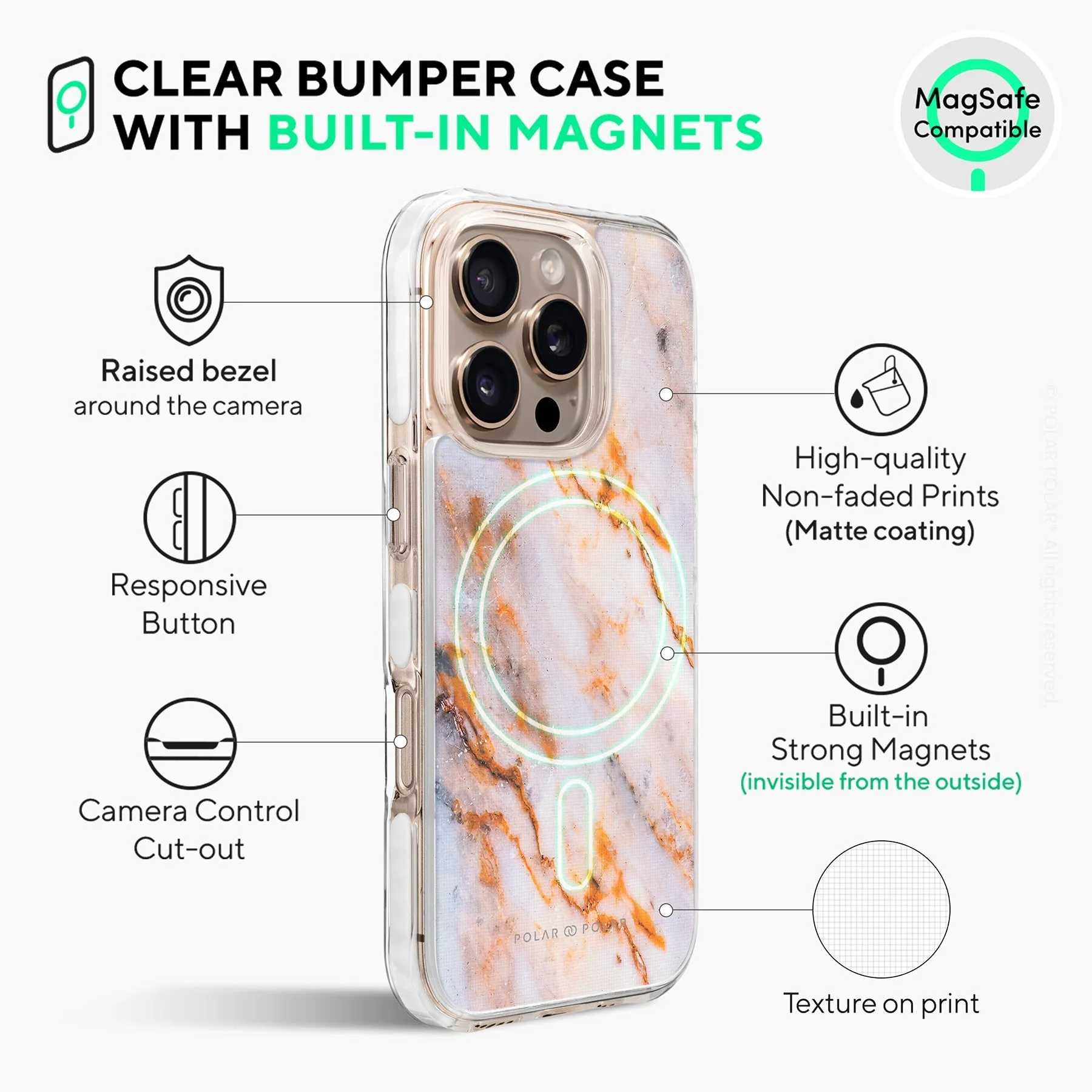 Coffee Cream - iPhone 16 Pro Clear Bumper MagSafe Case