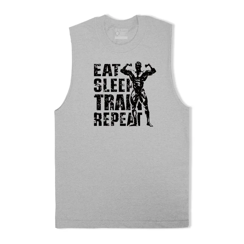 Cotton Eat Sleep Train Repeat Tank Top