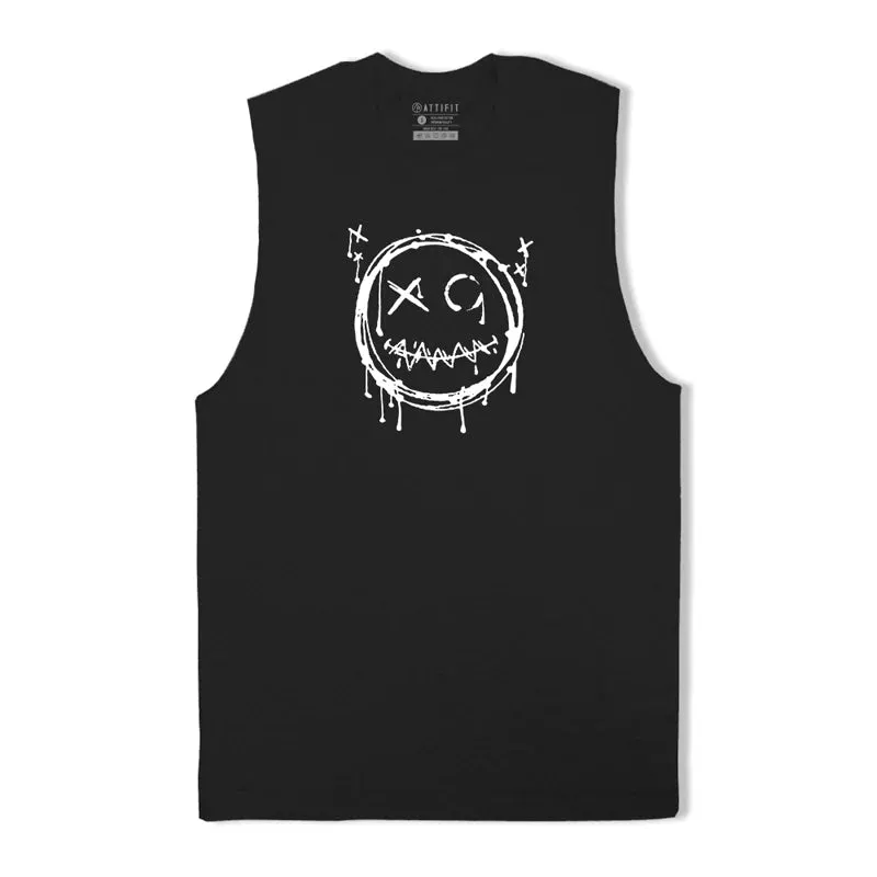 Cotton Funny Smile Graphic Men's Tank Top