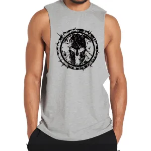 Cotton Spartan Shield Graphic Tank Top