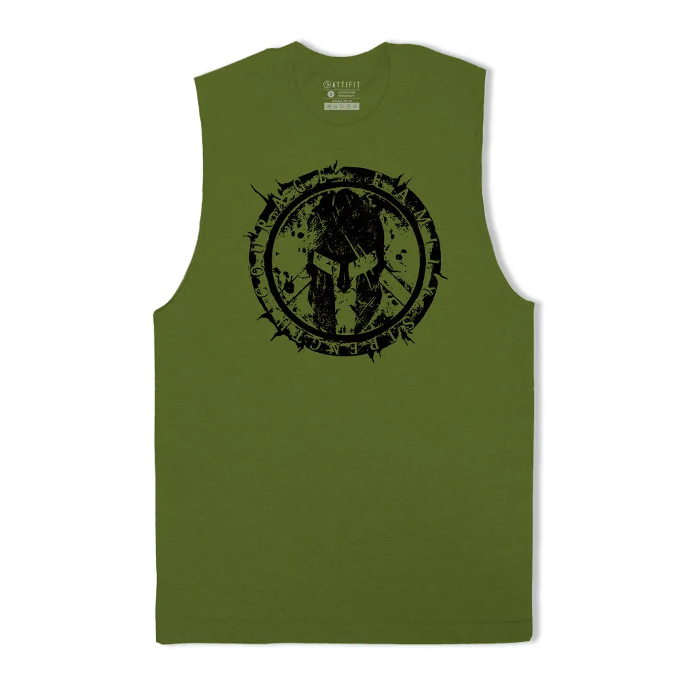 Cotton Spartan Shield Graphic Tank Top
