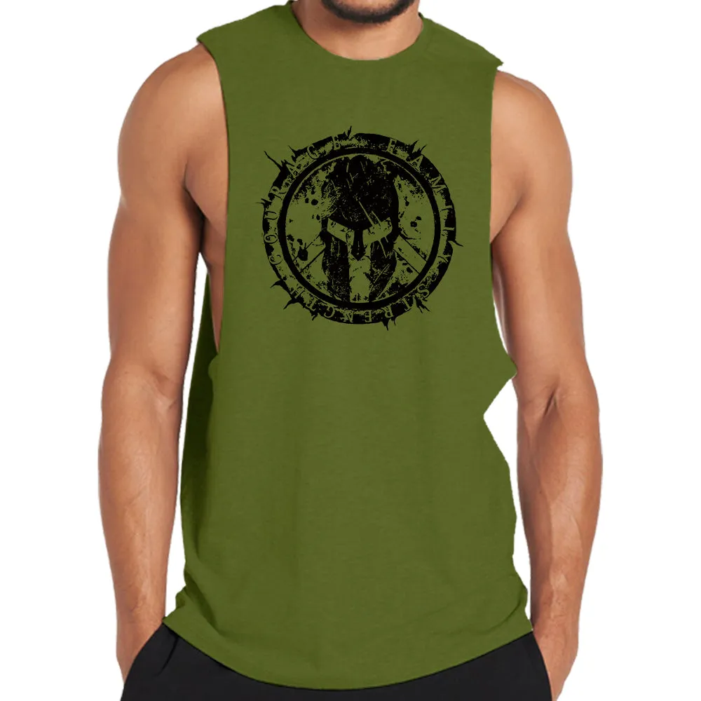 Cotton Spartan Shield Graphic Tank Top
