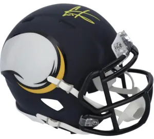 CRIS CARTER Autographed Minnesota Vikings AMP Mini Speed Helmet FANATICS