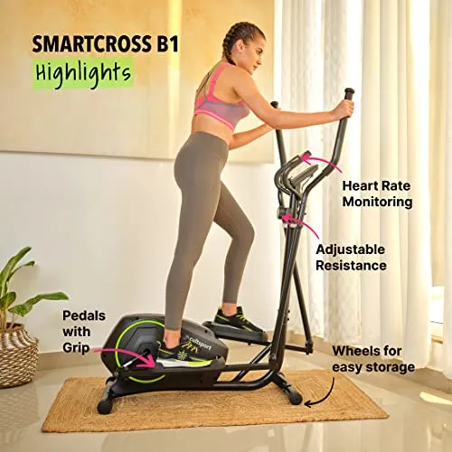 Cultsport smartcross b1 Bluetooth Enabled Elliptical Cross Trainer, Max Weight: 120kg, Free at Home Installation, Trainer Led Sessions by Cultsport