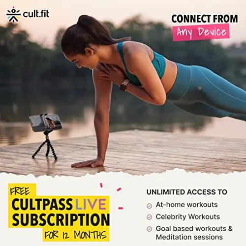 Cultsport smartcross b1 Bluetooth Enabled Elliptical Cross Trainer, Max Weight: 120kg, Free at Home Installation, Trainer Led Sessions by Cultsport