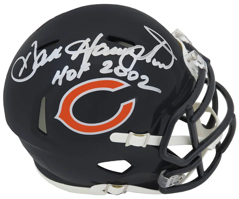 Dan Hampton Signed Chicago Bears Riddell Speed Mini Helmet w/HOF 2002 - (SS COA)