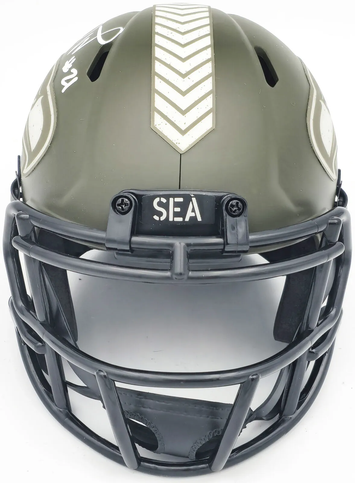 DEVON WITHERSPOON AUTOGRAPHED SEAHAWKS SALUTE TO SERVICE MINI HELMET MCS 229505
