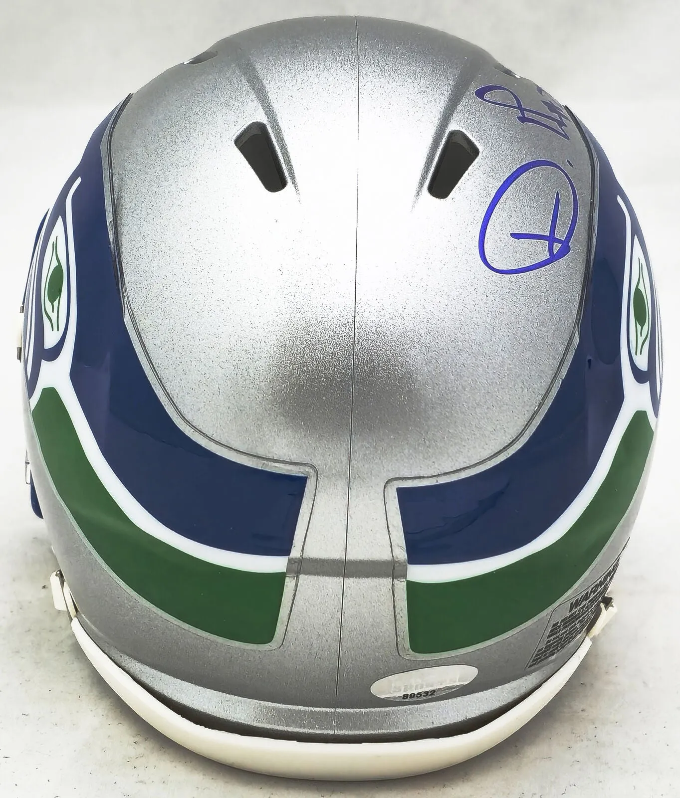DEVON WITHERSPOON AUTOGRAPHED SEAHAWKS SILVER THROWBACK MINI HELMET MCS 221344