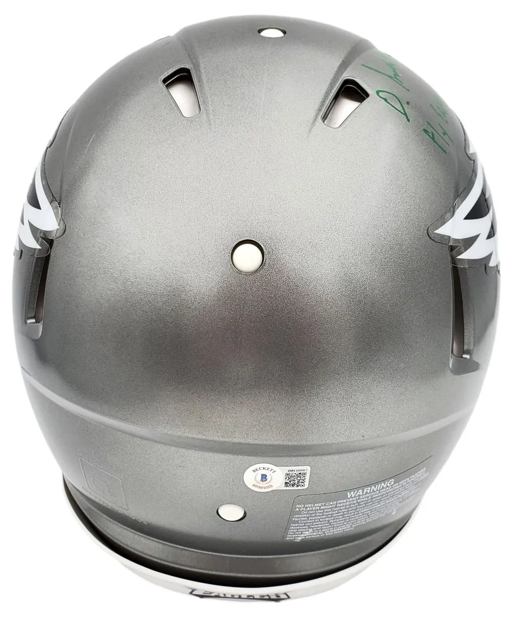 DeVonta Smith Signed Eagles FS Flash Authentic Speed Helmet Fly Eagle BAS