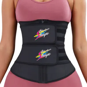 Double belt With Hooks Latex fitness waist trainer