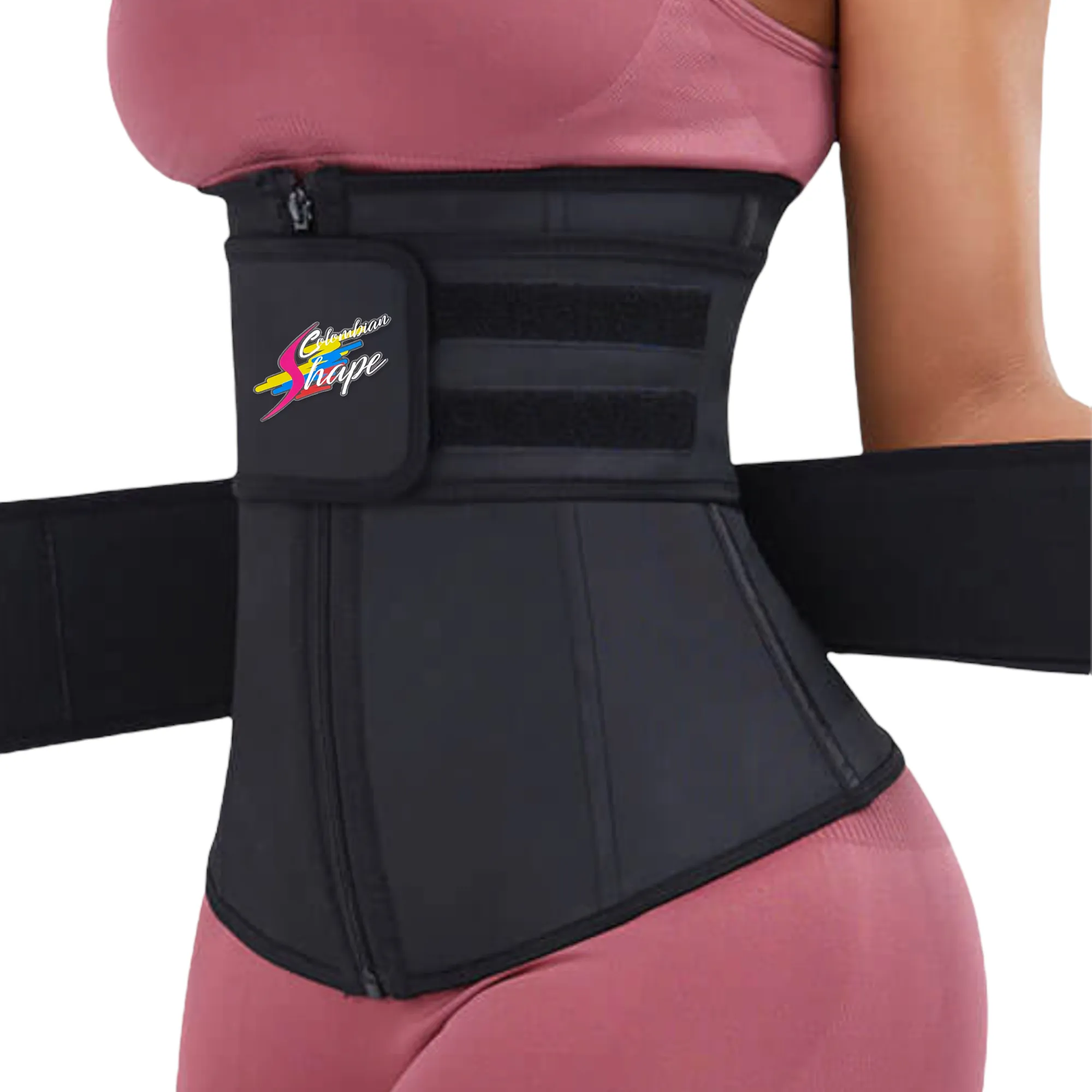 Double belt With Hooks Latex fitness waist trainer